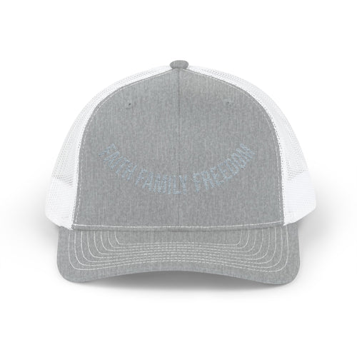 Faith Family Freedom — Patriotic Trucker Hat | Embroidered Snapback Cap